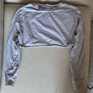 TNA Gray Crop Long Sleeve T, XXS